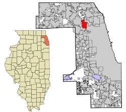 Cook County Illinois incorporated and unincorporated areas Park Ridge highlighted